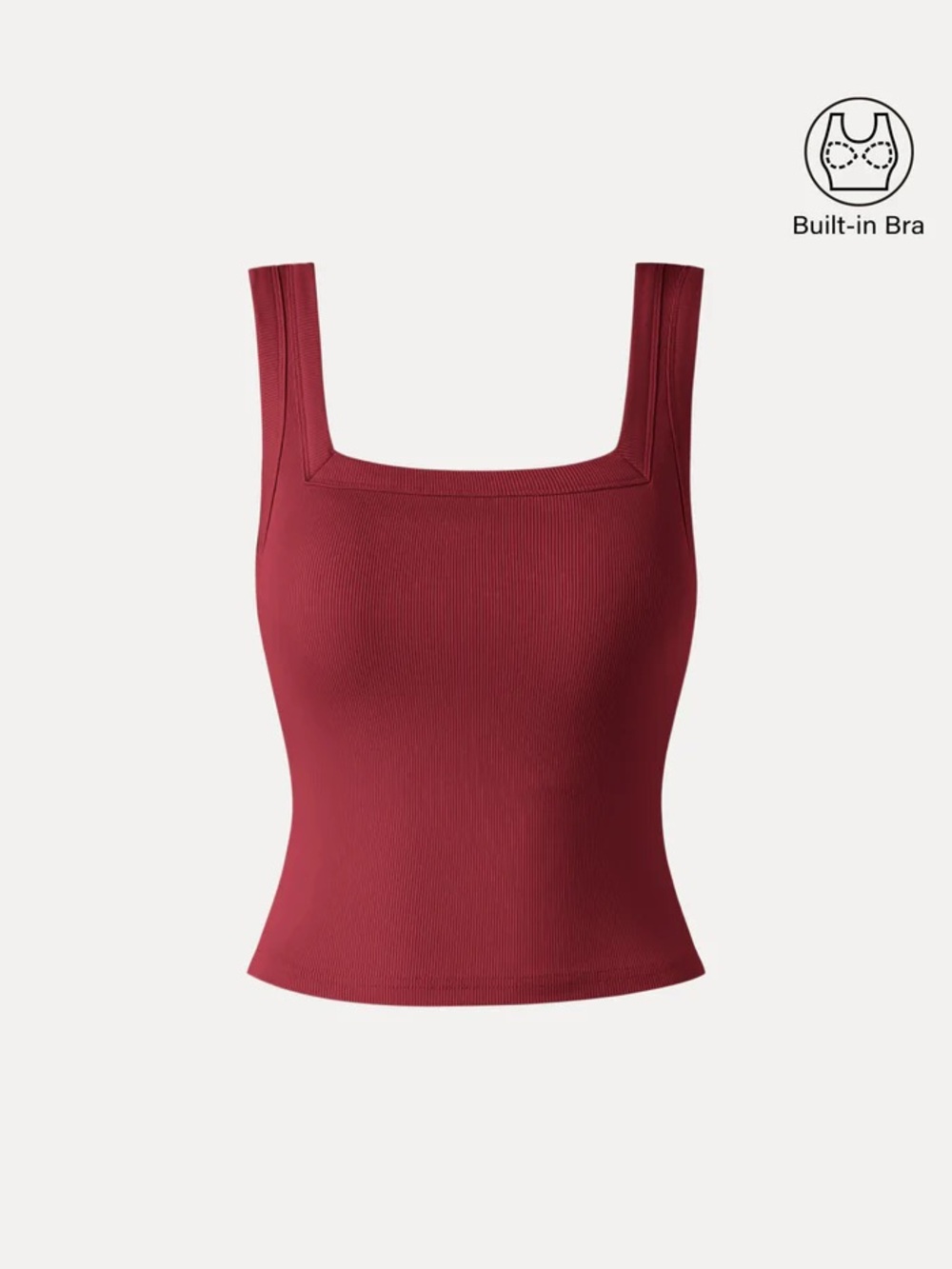 NWT FALU RED SQUARE NECK TANK - CROPPED STYLE